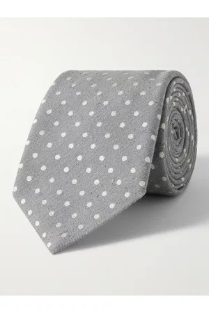 CANALI 8cm Polka-Dot Slub Silk-Jacquard Tie