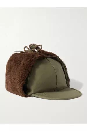The Real McCoys Wool-Trimmed Cotton-Twill Trapper Hat