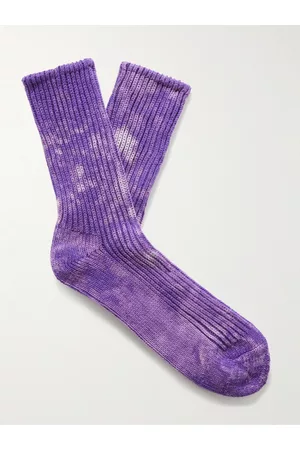 Rostersox Tie-Dyed Ribbed Cotton-Blend Socks