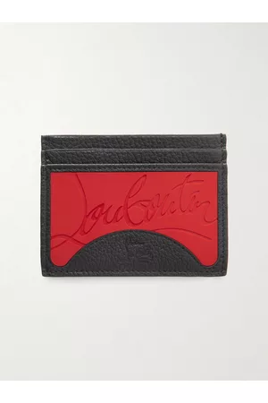 Christian Louboutin Men Wallets - Full-Grain Leather and Logo-Debossed Rubber Cardholder