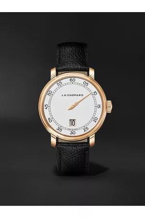 Chopard Men Watches - L.U.C Quattro Spirit 25 Limited Edition 40mm 18-Karat Rose Gold and Textured-Leather Watch, Ref. No. 161977-5001
