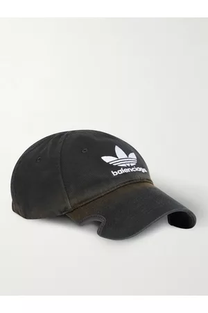 Balenciaga Adidas Distressed Logo-Embroidered Cotton-Twill Baseball Cap