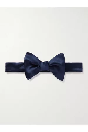 Brunello Cucinelli Men Bow Ties - Self-Tied Cotton and Silk-Blend Bow Tie