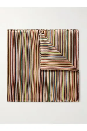 Paul Smith Men Pocket Squares - Striped Silk-Satin Pocket Square