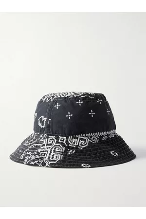 KAPITAL Men Hats - Logo-Appliquéd Bandana-Print Cotton-Voile Bucket Hat