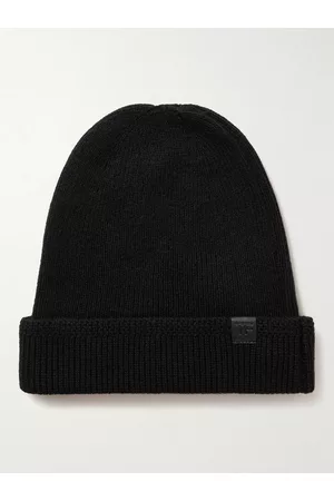 Tom Ford Leather-Trimmed Ribbed Cashmere Beanie