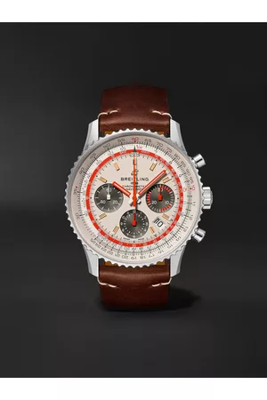 Breitling Men Watches - Navitimer B01 TWA Automatic Chronograph 43mm Stainless Steel and Leather Watch, Ref. No. AB01219A1G1X2