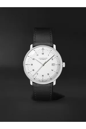Junghans Men Watches - Max Bill Automatic 38mm Stainless Steel and Leather Watch, Ref. No. 027/4700.02