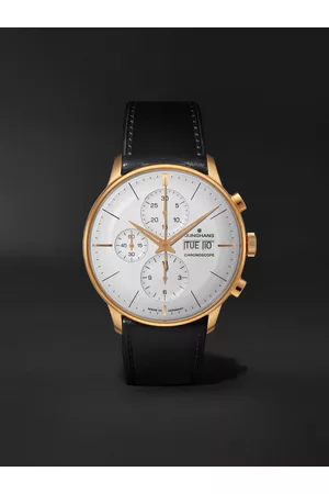 Junghans Meister Chronoscope Automatic 41mm PVD-Coated Stainless Steel and Leather Watch, Ref. No. 027/7023.01