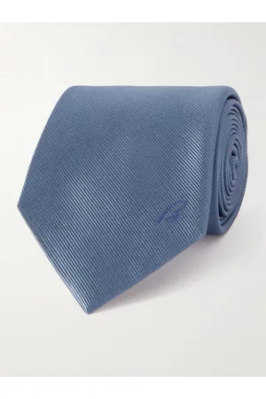 BRIONI Men Neckties - 8cm Logo-Embroidered Silk-Twill Tie