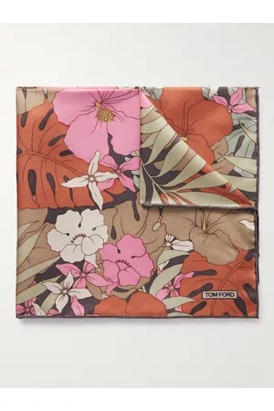 Tom Ford Floral-Print Silk-Twill Pocket Square