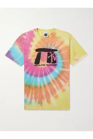 Good Morning Tapes Printed Tie-Dyed Cotton-Jersey T-Shirt