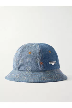 Marine Serre Panelled Monogrammed Denim Bucket Hat