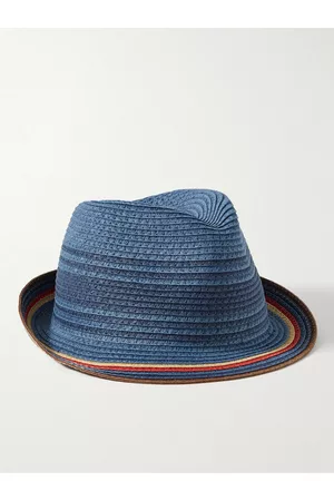 Paul Smith Men Hats - Striped Braided Straw Trilby Hat