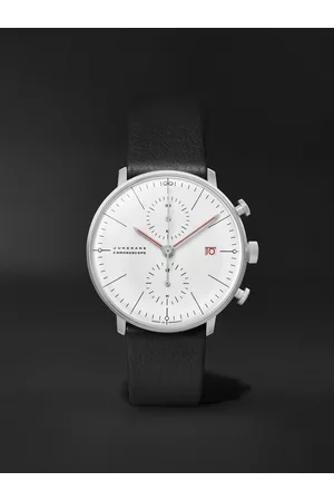 Junghans Men Watches - Max Bill Chronoscope Automatic 40mm Stainless Steel and Leather Watch, Ref. No. 27/4303.02