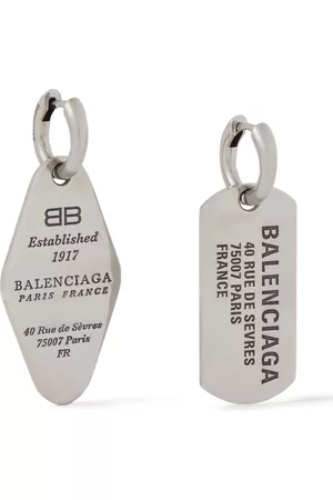 Balenciaga Tags Antiqued -Tone Earrings - Men