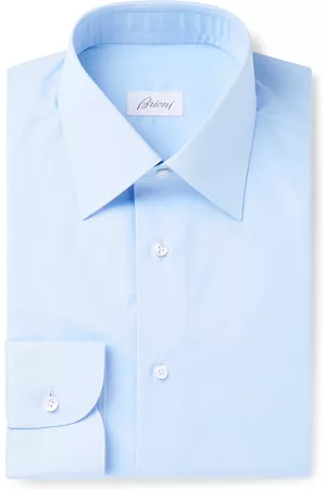 BRIONI Light- Cotton-Poplin Shirt - Men - - EU 39
