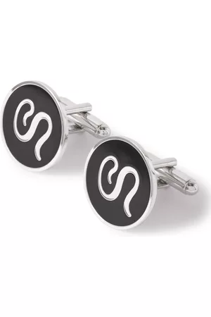 Sulka Nickel-Plated and Enamel Cufflinks - Men