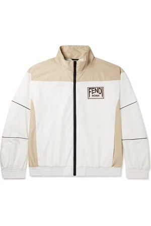 FENDI Belted logo-jacquard twill jacket