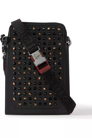 Christian Louboutin  Spiked Full-Grain Leather Zip-Around Wallet