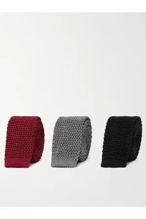 Charvet Set of Three 4.5cm Knitted Silk Ties - Men