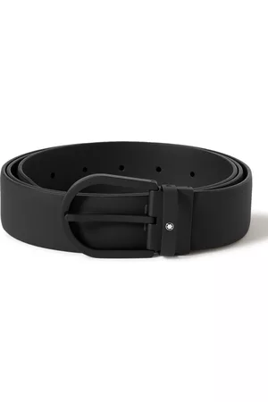 Montblanc 3.5cm Rubberised Leather Belt - Men