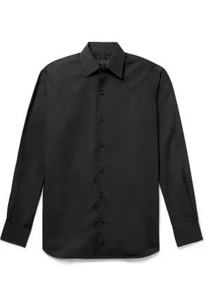 Slim fit black sales long sleeve shirt