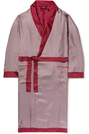 Sulka Floral-Print Satin-Trimmed Silk-Twill Robe - Men