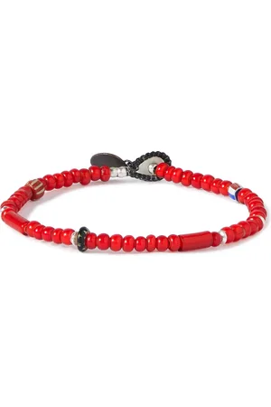 MIKIA Silver Multi-Stone Beaded Necklace for Men