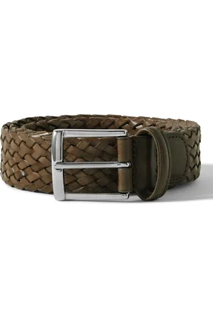 Anderson's Woven Leather Belt Brown