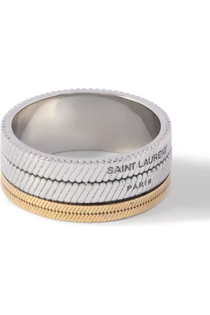 Saint Laurent - Men - Surf logo-print Wood and Brass Key Ring Brown
