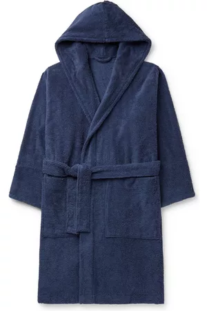 Purple Hooded cotton-terry bathrobe, Tekla