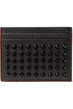 Christian Louboutin  Spiked Full-Grain Leather Zip-Around Wallet