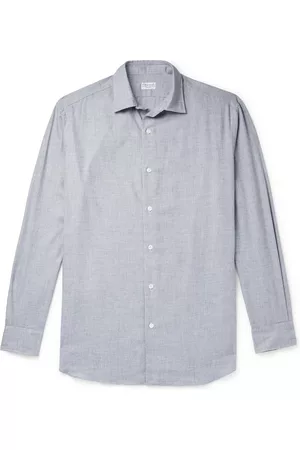 Charvet Cotton and Wool-Blend Flannel Shirt - Men - - EU 38
