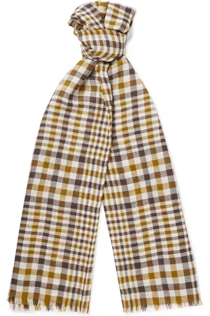 Loro Piana Fringed Checked Cashmere Scarf - Men