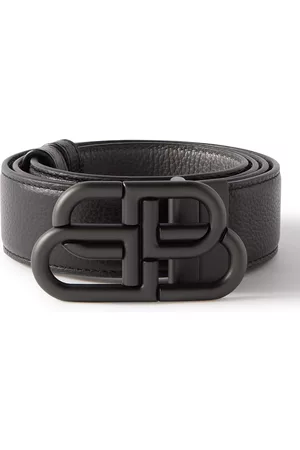 Balenciaga 3.5cm Logo-Embellished Full-Grain Leather Belt - Men - - EU 100