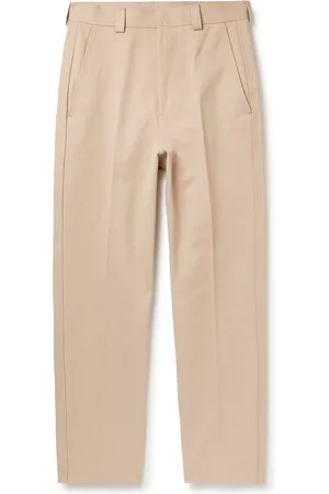 Straight-Leg Cotton and Wool-Blend Twill Trousers