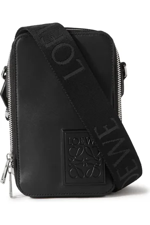 Loewe Logo-Debossed Leather Messenger Bag - Men