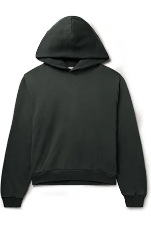 Acne Studios Franziska Garment-Dyed Distressed Logo-Print Cotton-Blend Jersey Hoodie - Men - - M