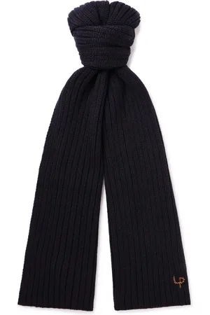 Loro Piana Leather-Trimmed Ribbed Cashmere Scarf - Men