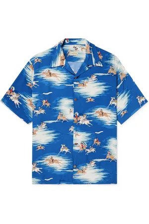 KAPITAL Convertible-Collar Printed Crepe Shirt - Men - - 4