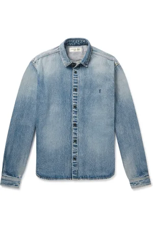 Saint Laurent Logo-Embroidered Denim Shirt - Men - - M