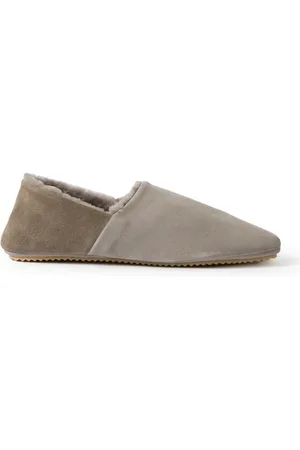 Mr P. Babouche Shearling-Lined Suede Slippers - Men - - UK 7