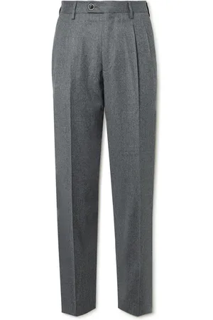 Buy Slim Fit Flannel Trousers Dark grey -
