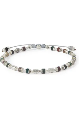 M. COHEN Saguaro Sterling Silver, Agate and Cord Beaded Bracelet - Men - - M