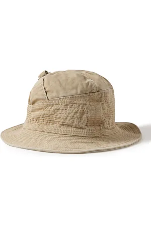 KAPITAL The Old Man and the Sea Distressed Buckled Cotton-Twill Bucket Hat - Men