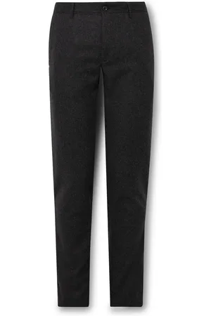 Cropped Slim-Fit Striped Virgin Wool and Mohair-Blend Trousers