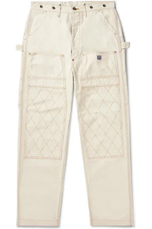 KAPITAL Lumber Tapered Embroidered Cotton-Canvas Cargo Trousers - Men - - 2