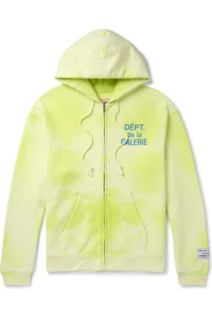 GALLERY DEPT. Logo-Print Bleached Cotton-Jersey Zip-Up Hoodie - Men - - S