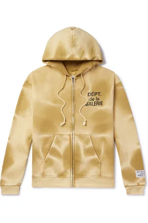GALLERY DEPT. Logo-Print Bleached Cotton-Jersey Zip-Up Hoodie - Men - - XL